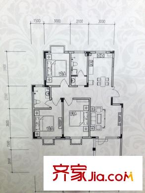 湖畔家園洋房2層C戶型 3室2廳2衛(wèi)1廚