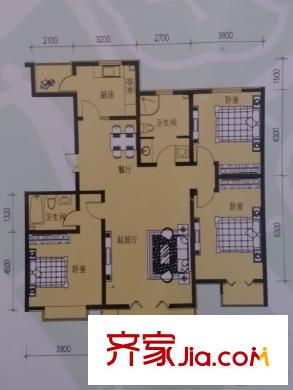 心港東城名都匯豐園13號(hào)樓標(biāo)準(zhǔn)層F2戶型 3室2廳2衛(wèi)