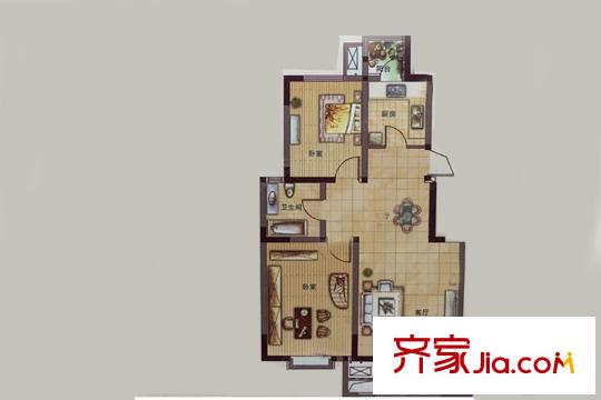 天一綠海標(biāo)準(zhǔn)層A1戶型 2室2廳1衛(wèi)1廚