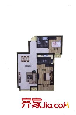 天一綠海高層標(biāo)準(zhǔn)層D2戶型 2室2廳1衛(wèi)1廚