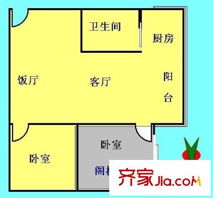 建设二马路小区户型图2室2厅户型图 2室2厅1卫1厨