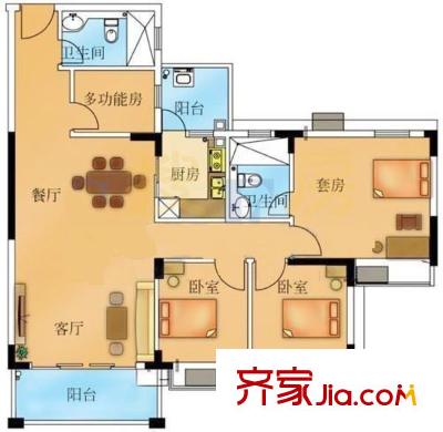 新康花园户型图5室2厅户型图