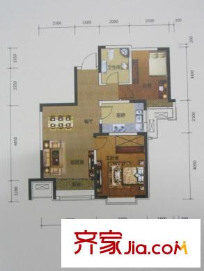 旭輝瀾郡高層標(biāo)準(zhǔn)層P戶型 3室2廳2衛(wèi)1廚