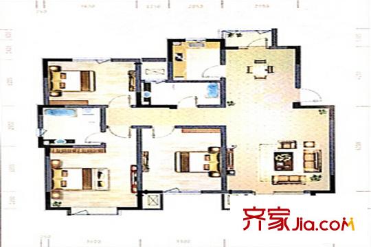 福源九方洋房標(biāo)準(zhǔn)層A1戶型 3室2廳2衛(wèi)1廚