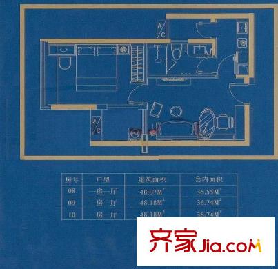 珠江新岸公寓 0室 户型图