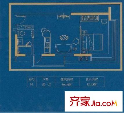 珠江新岸公寓 0室 户型图