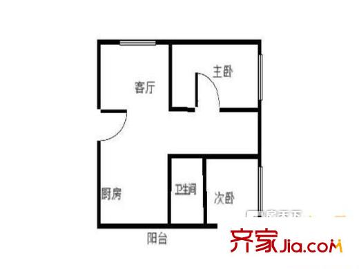 漾晴居户型图2室1厅户型图 2室1厅1卫1厨