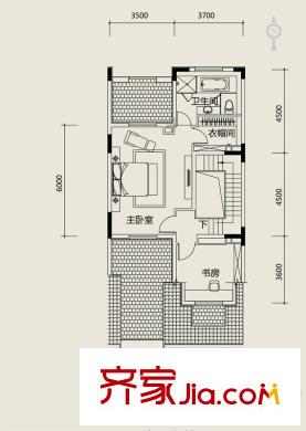 奕聰花園別墅戶型圖一期聯(lián)排別墅3層J戶型 6室3廳4衛(wèi)1廚