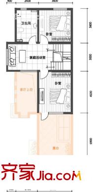 俊城荷蘭墅別墅戶型圖A1二層戶型 2室1衛(wèi)