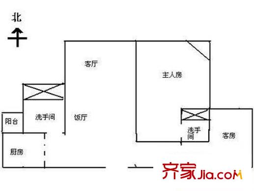 天文苑户型图2室2厅户型图 2室2厅2卫1厨