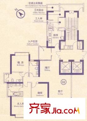 万艺广场户型图3房2厅 户型图