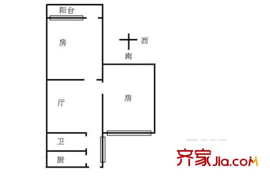 应元路小区户型图2室1厅户型图 2室1厅1卫1厨