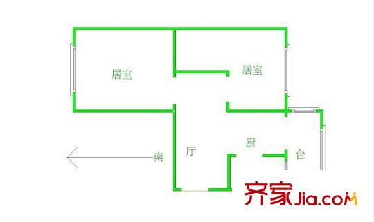 宜君里戶型圖戶型圖 2室1廳1衛(wèi)1廚