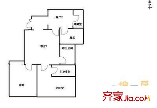 宜君里戶型圖戶型圖 2室2廳2衛(wèi)1廚