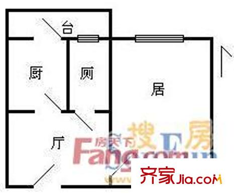 烏江南里戶型圖戶型圖 1室1廳1衛(wèi)1廚