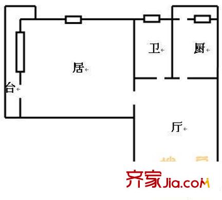 烏江南里戶型圖戶型圖 1室1廳1衛(wèi)1廚