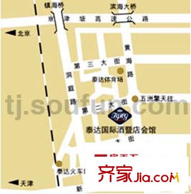 泰達(dá)國(guó)際公寓交通圖
