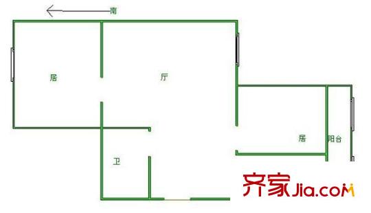 謙福里戶(hù)型圖 戶(hù)型圖 2室1廳1衛(wèi)1廚