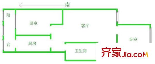 謙福里戶(hù)型圖戶(hù)型圖 2室1廳1衛(wèi)1廚