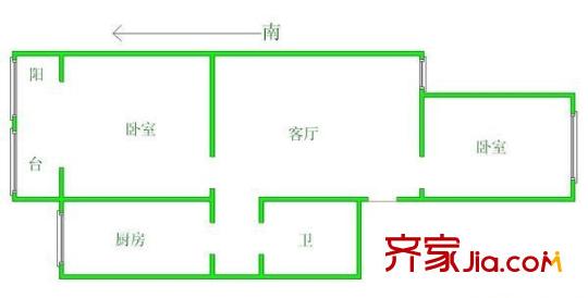 謙福里戶型圖戶型圖 2室1廳1衛(wèi)1廚