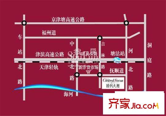 時代大廈交通圖區(qū)位圖