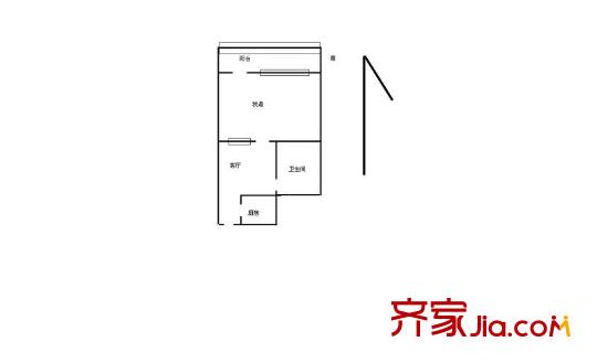 趙苑西里 1室 戶型圖