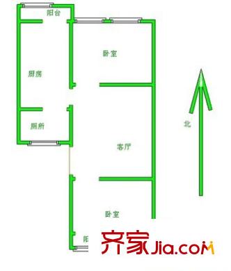趙苑西里戶型圖戶型圖 2室1廳1衛(wèi)1廚