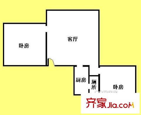 海珠中路小区户型图2房1厅 户型图