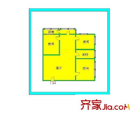 海珠中路小区户型图3室1厅 户型图 3室1厅1卫1厨