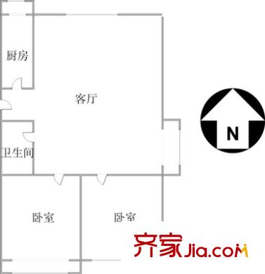 利海家園戶型圖戶型圖 2室2廳1衛(wèi)1廚