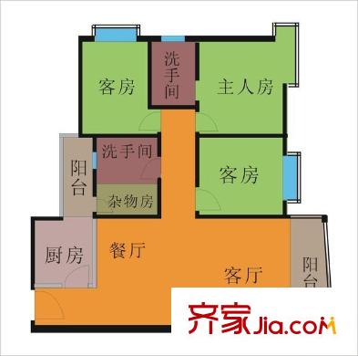 金羊花园户型图4室2厅 户型图 4室2厅2卫