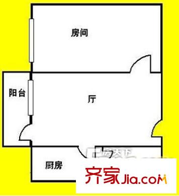 盘福路大院户型图1室1厅户型图 1室1厅1卫1厨