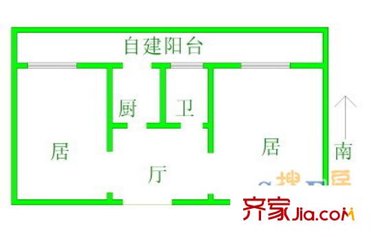 堤東里 1室 戶型圖