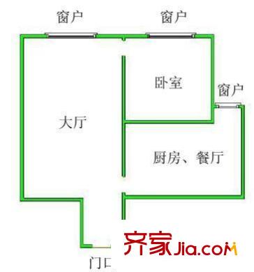 陽城里戶型圖戶型圖 1室1廳1衛(wèi)1廚