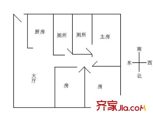 绿茵庭园户型图3室1厅户型图 3室1厅2卫1厨
