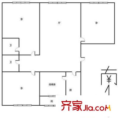 廣澤名軒戶型圖戶型圖 4室1廳2衛(wèi)1廚