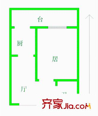 宜君北里戶型圖戶型圖 1室1廳1衛(wèi)1廚