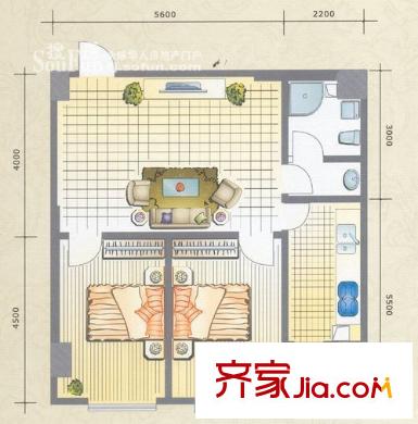 翔宇大廈戶型圖翔宇06戶型 2室1廳1衛(wèi)