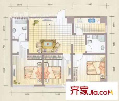 翔宇大廈戶型圖翔宇07戶型 3室2廳1衛(wèi)