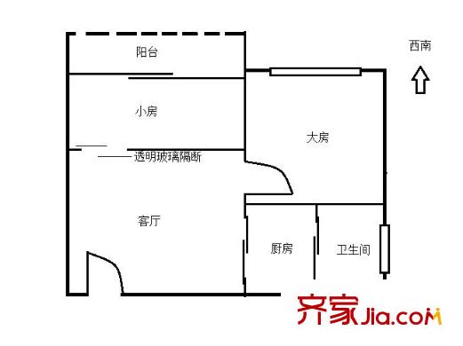 天力居 1室 户型图
