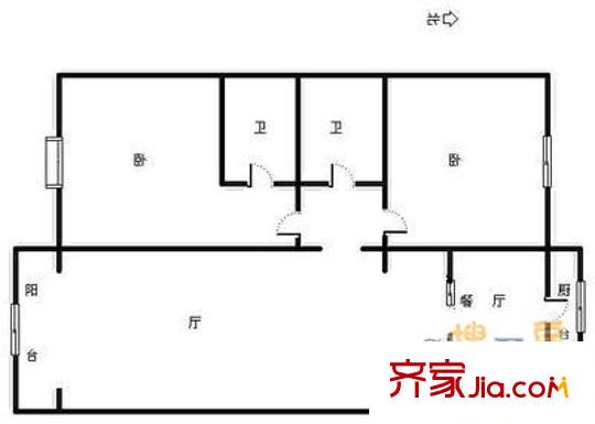 紫桂苑戶型圖 戶型圖 2室1廳1衛(wèi)1廚