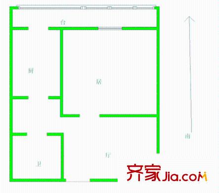 長青北里戶型圖戶型圖 1室1廳1衛(wèi)1廚