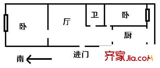 長青北里戶型圖戶型圖 2室1廳1衛(wèi)1廚