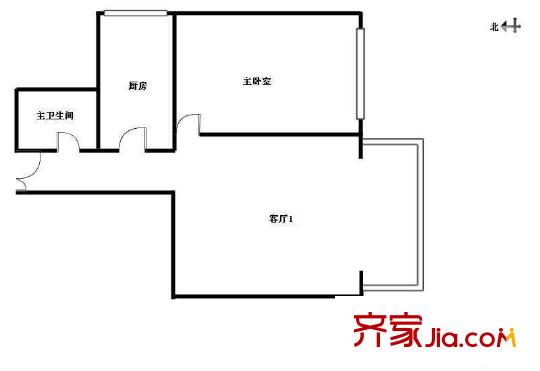 擁軍里戶型圖戶型圖 1室1廳1衛(wèi)1廚