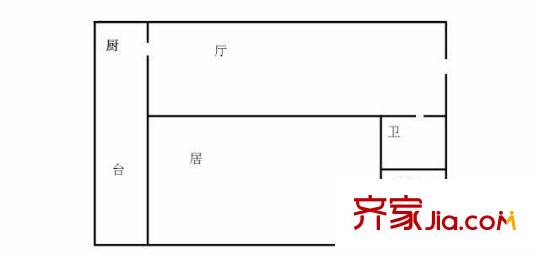 擁軍里 1室 戶型圖