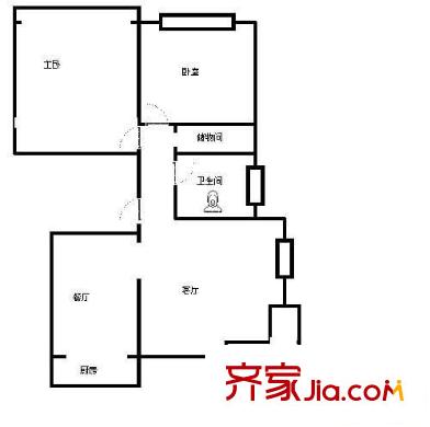 博雅軒戶型圖戶型圖 2室1廳1衛(wèi)1廚