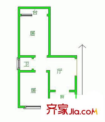 博雅軒戶型圖戶型圖 2室1廳1衛(wèi)1廚