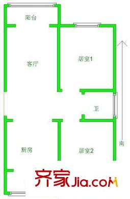 曲溪西里戶型圖戶型圖 2室1廳1衛(wèi)1廚
