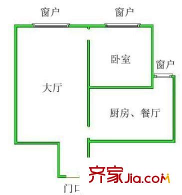 美湖里戶型圖 戶型圖 1室1廳1衛(wèi)1廚