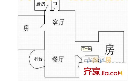 水荫路大院户型图3室2厅户型图 3室2厅1卫1厨